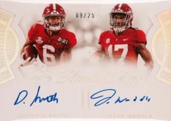 2021 Panini Flawless Collegiate - Flawless Dual Signatures #FDS-ALA DeVonta Smith / Jaylen Waddle Front