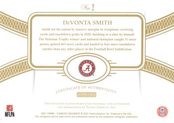 2021 Panini Flawless Collegiate - Flawless Rookie Patch Autographs Horizontal Brand Logo #2 DeVonta Smith Back