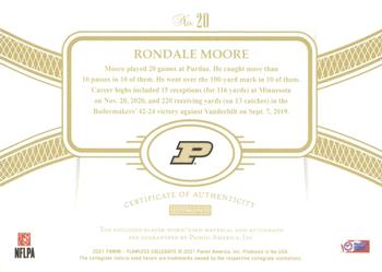 2021 Panini Flawless Collegiate - Flawless Rookie Patch Autographs Horizontal Team Logo #20 Rondale Moore Back