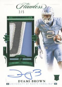 2021 Panini Flawless Collegiate - Patch Autographs Emerald #PA-DB Dyami Brown Front