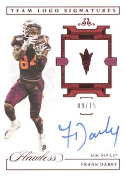 2021 Panini Flawless Collegiate - Team Logo Signatures Ruby #TLS-FD Frank Darby Front