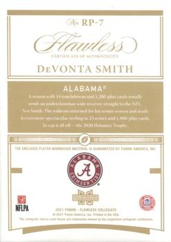 2021 Panini Flawless Collegiate - Rookie Patches #RP-7 DeVonta Smith Back