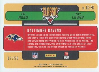 2021 Panini Classics - Classic Combos Red #CC-ER Ed Reed / Ray Lewis Back