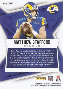 2021 Panini Rookies & Stars #30 Matthew Stafford Back
