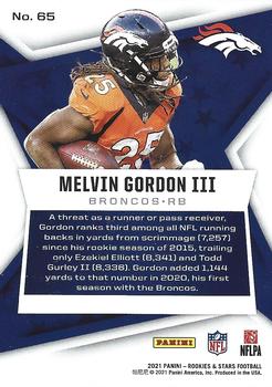 2021 Panini Rookies & Stars #65 Melvin Gordon III Back