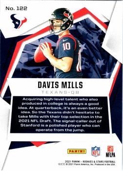 2021 Panini Rookies & Stars #122 Davis Mills Back