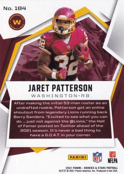 2021 Panini Rookies & Stars #184 Jaret Patterson Back