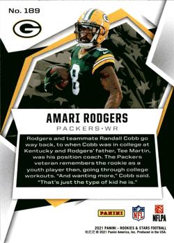 2021 Panini Rookies & Stars #189 Amari Rodgers Back