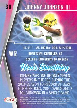 2022 SAGE #30 Johnny Johnson III Back
