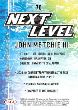 2022 SAGE #70 John Metchie III Back