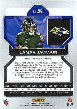 2021 Panini Prizm #282 Lamar Jackson Back