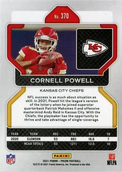 2021 Panini Prizm #370 Cornell Powell Back