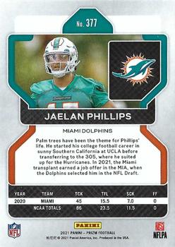 2021 Panini Prizm #377 Jaelan Phillips Back