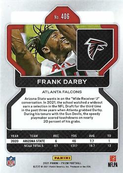 2021 Panini Prizm #406 Frank Darby Back