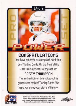 2021 Pro Set Power #BA-CT2 Casey Thompson Back