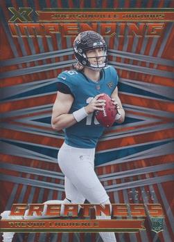 2021 Panini XR - Impending Greatness Orange #IMG1 Trevor Lawrence Front