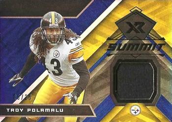 2021 Panini XR - Summit Swatches Blue #SUS-TPO Troy Polamalu Front