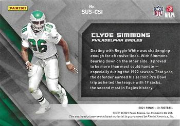 2021 Panini XR - Summit Swatches Gold #SUS-CSI Clyde Simmons Back