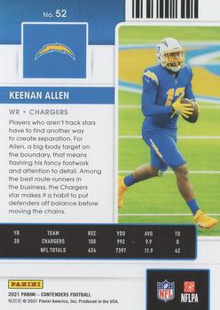 2021 Panini Contenders #52 Keenan Allen Back