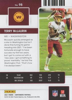 2021 Panini Contenders #98 Terry McLaurin Back