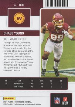 2021 Panini Contenders #100 Chase Young Back