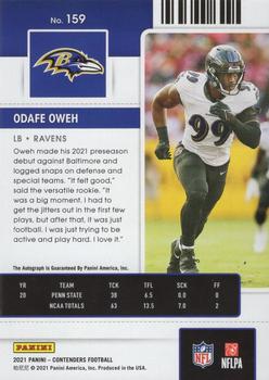 2021 Panini Contenders #159 Odafe Oweh Back