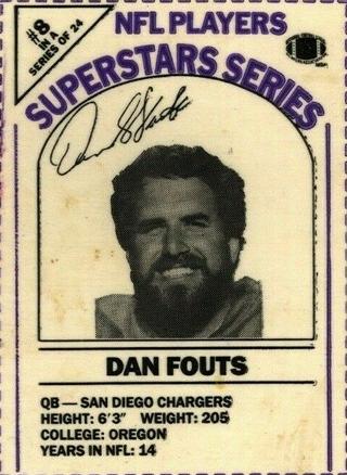 1986 DairyPak NFL Players Superstars Series - Violet Letters #8 Dan Fouts Front