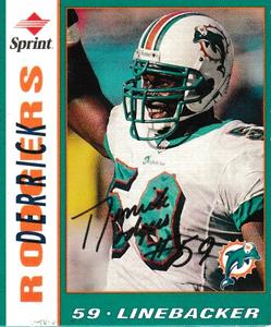 1998 Sprint Miami Dolphins #NNO Derrick Rodgers Front