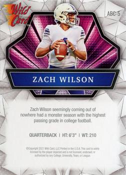 2021 Wild Card Alumination #ABC-5 Zach Wilson Back