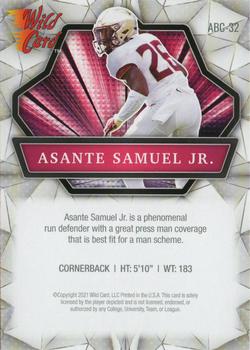 2021 Wild Card Alumination #ABC-32 Asante Samuel Jr. Back