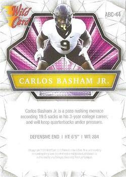 2021 Wild Card Alumination #ABC-44 Carlos Basham Jr. Back