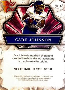 2021 Wild Card Alumination #ABC-58 Cade Johnson Back