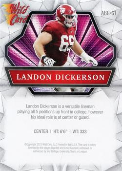 2021 Wild Card Alumination #ABC-61 Landon Dickerson Back