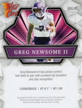 2021 Wild Card Alumination #ABC-65 Greg Newsome II Back
