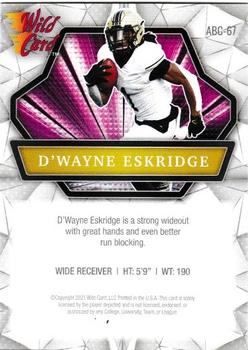 2021 Wild Card Alumination #ABC-67 D'Wayne Eskridge Back