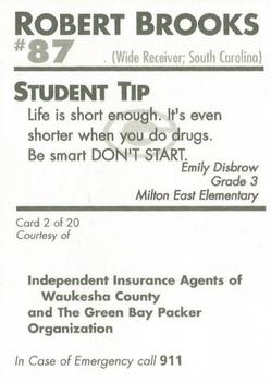 1996 Green Bay Packers Police - Independent Insurance Agents of Waukesha County #2 Robert Brooks Back