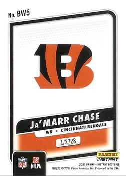 2021 Panini Instant Black and White Rookies #BW5 Ja'Marr Chase Back