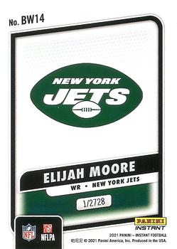 2021 Panini Instant Black and White Rookies #BW14 Elijah Moore Back