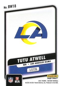 2021 Panini Instant Black and White Rookies #BW18 Tutu Atwell Back