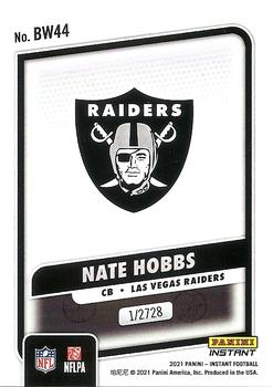 2021 Panini Instant Black and White Rookies #BW44 Nate Hobbs Back