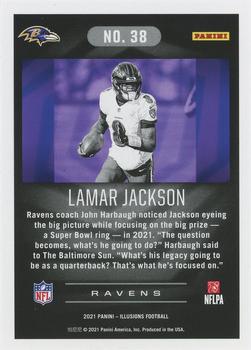 2021 Panini Illusions - Trophy Collection Sapphire #38 Lamar Jackson Back
