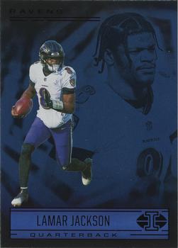 2021 Panini Illusions - Trophy Collection Sapphire #38 Lamar Jackson Front