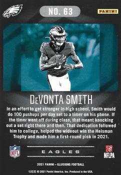 2021 Panini Illusions - Trophy Collection Sapphire #63 DeVonta Smith Back
