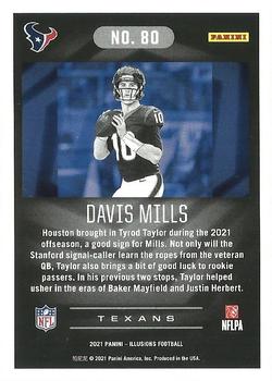 2021 Panini Illusions - Trophy Collection Sapphire #80 Davis Mills Back