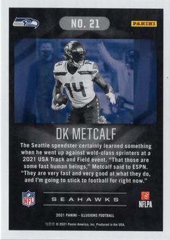 2021 Panini Illusions - Trophy Collection Light Blue #21 DK Metcalf Back