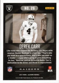 2021 Panini Illusions - Trophy Collection Dots #26 Derek Carr Back