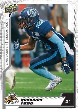 2020 Upper Deck CFL - Blank Back #185 Qudarius Ford Front