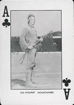 1974 West Virginia Mountaineers Playing Cards #A♣ Stu Wolpert Front