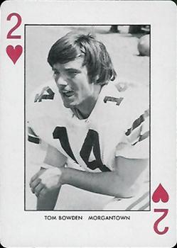 1974 West Virginia Mountaineers Playing Cards #2♥ Tom Bowden Front