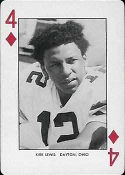 1974 West Virginia Mountaineers Playing Cards #4♦ Kirk Lewis Front